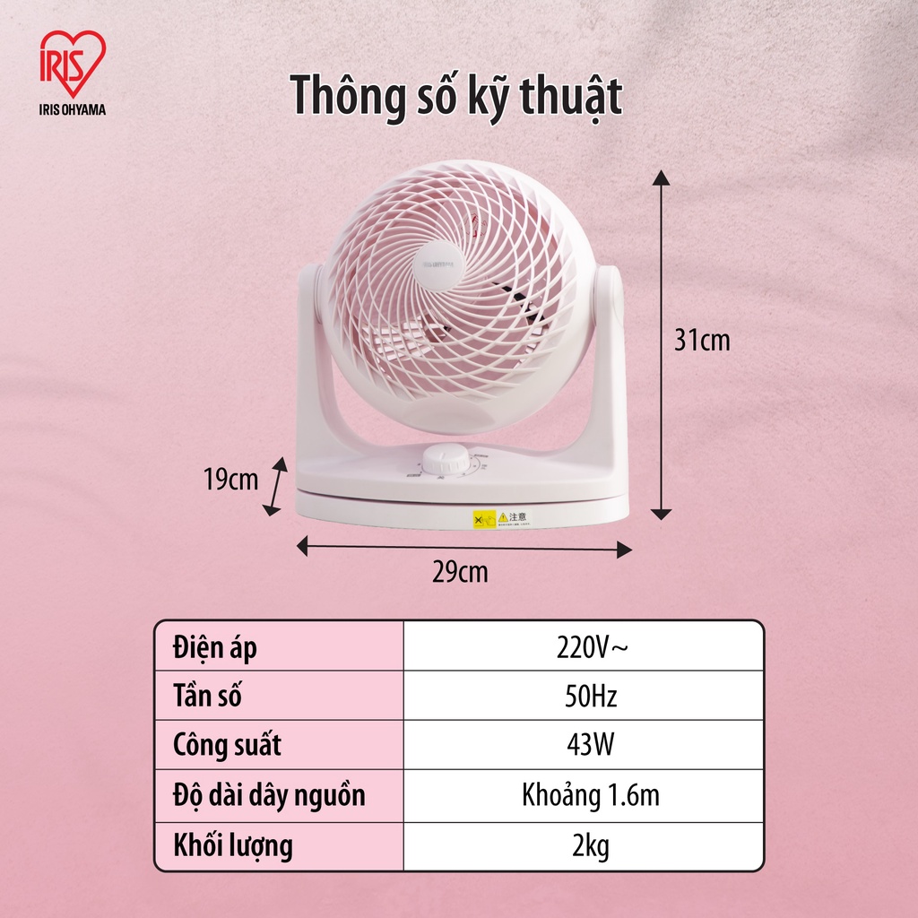 Quạt đối lưu điều hòa không khí Iris Ohyama PCF-HEK18 - Quạt để bàn sử dụng cho văn phòng, phòng ngủ, phòng khách