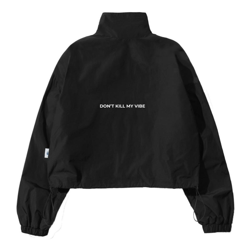 Áo khoác dù croptop form rộng màu đen Don't Kill My Vibe - Baby Jacket Poly| K16-AK5