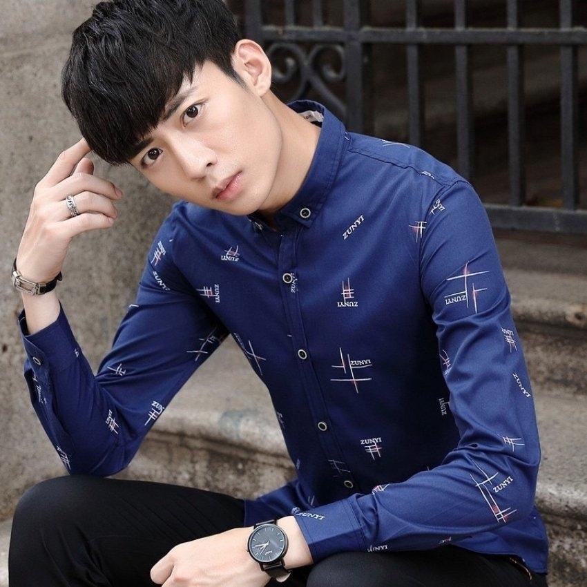Áo sơ mi nam dài tay họa tiết chữ ZUNYI thời trang Erina cao cấp chất vải mát mịn