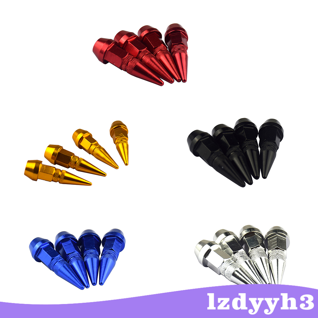 YouthTrip 4 Pieces Car Auto Moto Spike Shape Tire Stem Valve Cap Golden