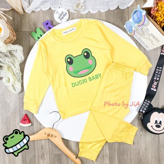 [SALE] Bộ Dài Tay Cho Bé Trai, Bé Gái Minky Mom Thun Lạnh Họa Tiết Bò Hồng Ếch Cốm, Bộ Quần Áo Trẻ Em Thu Đông MKMTD2129