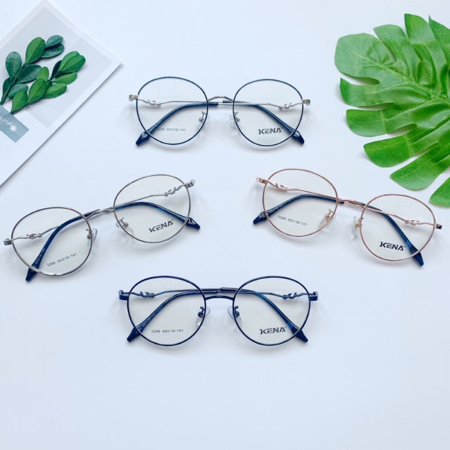 Gọng kính cận tròn [FREESHIP] kim loại Hàn Quốc 3288