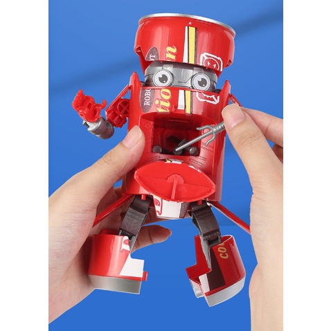 Đồ Chơi Robot Biến Hình Lon Nước, Đồ Chơi Siêu Nhân Lon Nước, Đồ Chơi Lắp Ráp Cho Bé 02136