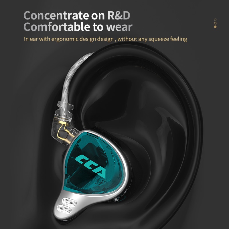 Tai Nghe Thể Thao Có Dây Chống Ồn Cca CA10 HIFI 5BA