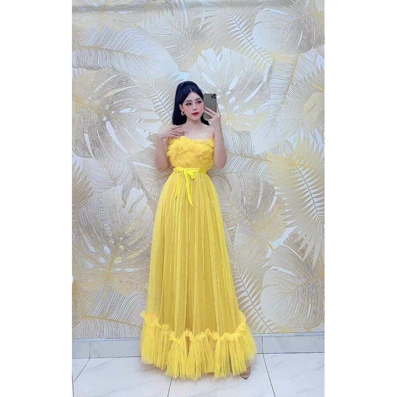 ĐẦM CÚP ĐÍNH LÔNG TÙNG NHÚNG ( ảnh và video thật 1000%)