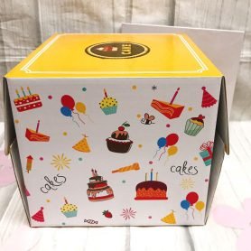(Set 10 cái) Hộp bánh kem màu vàng đủ kích thước, có kèm đế