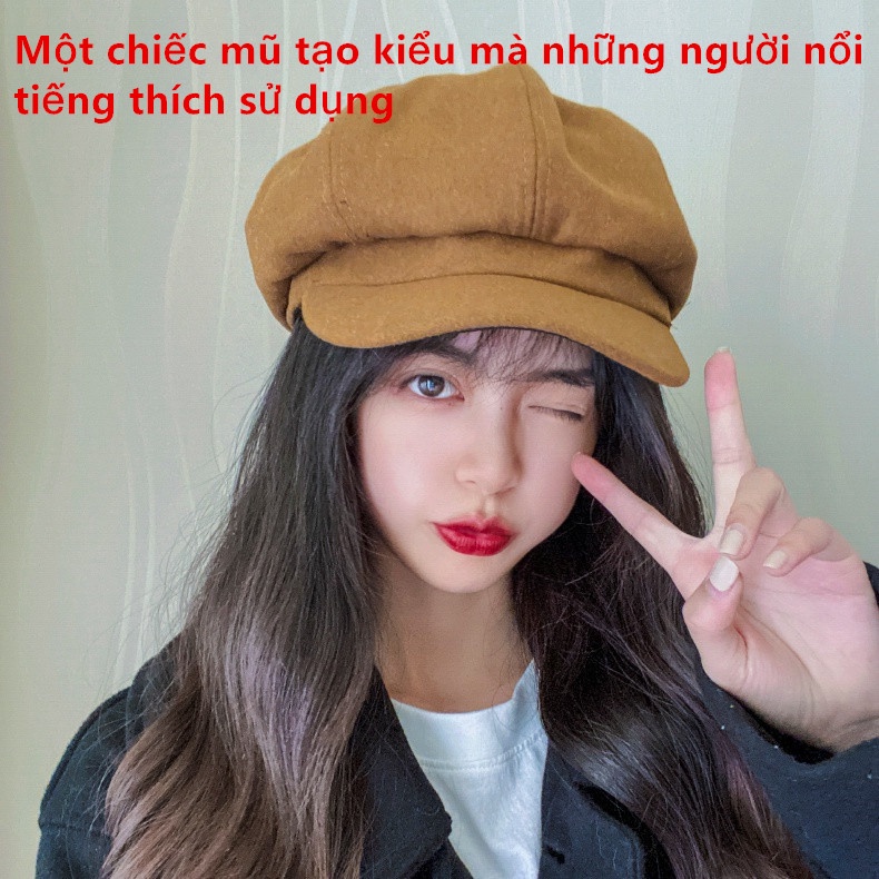 Fashionable woolen beret hat for men and women, young and unique