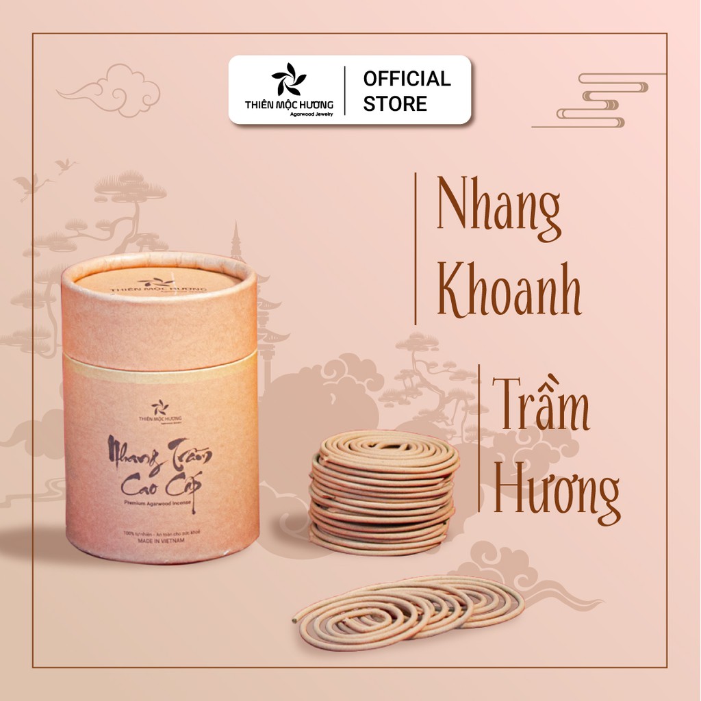 Nhang Khoanh trầm hương tự nhiên - Thiên Mộc Hương - Trầm Hương đốt 12 năm| Nhang trầm sạch | nhang thơm xông trầm lư sứ