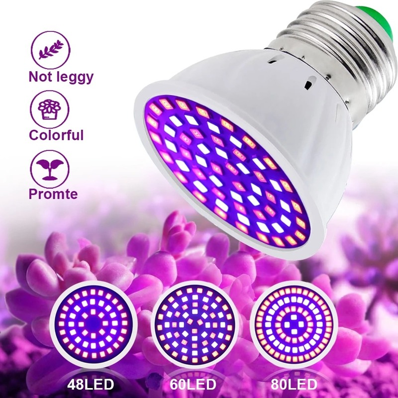 E27 E14 Led Grow Light Bulb/ Full Spectrum Hydroponic Plant Grow Lights/ Indoor Flower Seedlings Grow Tent Lamps