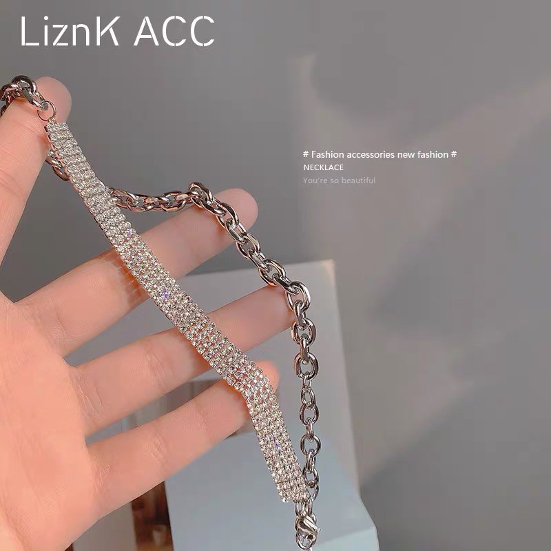 Vòng Cổ Choker Dây Xích Đính Đá Phong Cách Hàn Quốc Sang Chảnh Mainia Shop