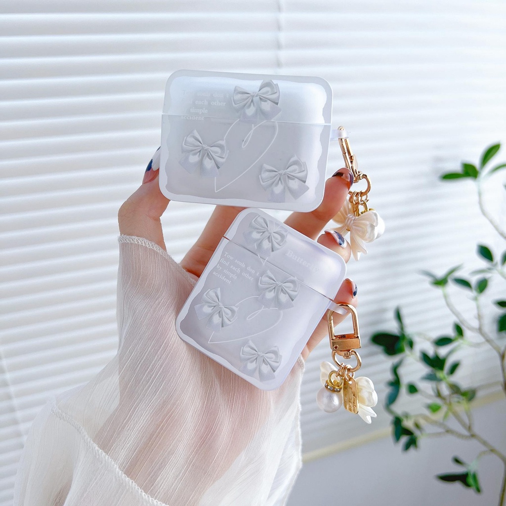 Vỏ Bảo Vệ Hộp Sạc Tai Nghe Bluetooth AirPods 1 2 pro 3 2021 gen3 Bằng Silicon TPU Mềm Hình Bướm Đơn Giản