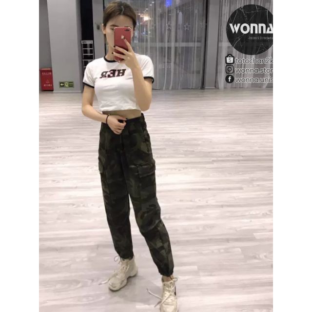 (CÓ SẴN + KÈM ẢNH THẬT) Quần jogger camo rằn ri lính ống bo ulzzang