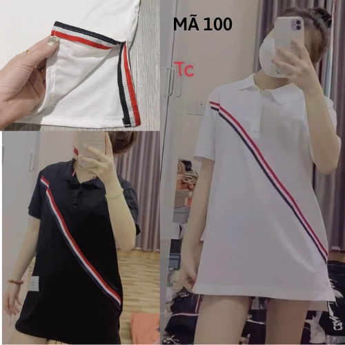 Áo Polo Thom nam nữ họa tiết 3 mẫu sọc form rộng đẹp tay lỡ kiểu hàn quốc vải cotton HARI in hoạ tiết