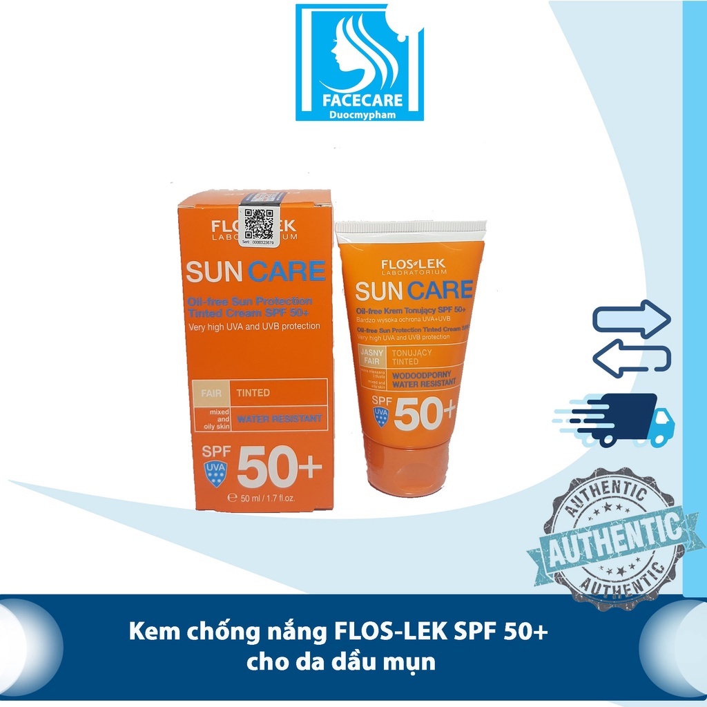 Kem chống nắng kiềm dầu Floslek Sun Care Oil Free Sun Protection Tinted Cream 50ml.