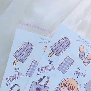 Bullet journal sticker - purple girl