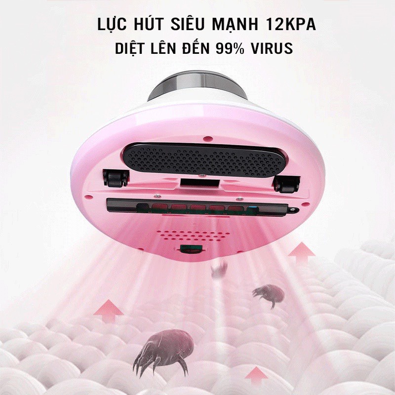 Máy hút bụi giường nệm YANGZI CM801 - Máy hút bụi diệt khuẩn UV, lực hút mạnh mẽ 12Kpa, công suất 300W