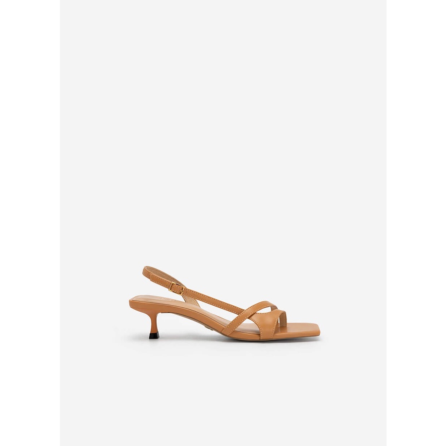 Vascara GIÀY SANDAL QUAI CHÉO PHỐI KIỂU D'ORSAY SLINGBACK - SDN 0720 - MÀU NÂU SÁNG