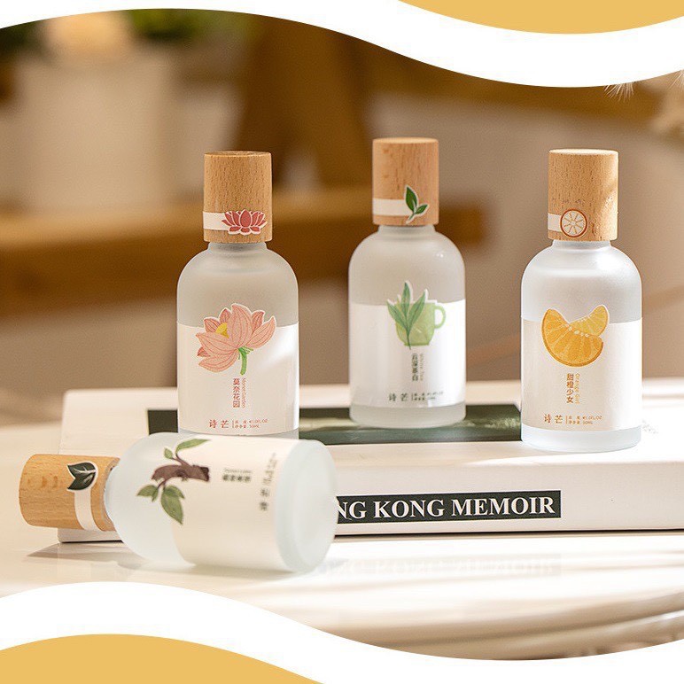 Nước Hoa Shimang Nắp Gỗ - Body Mist Shimang Mẫu Mới Nắp Gỗ Thân Thủy Tinh