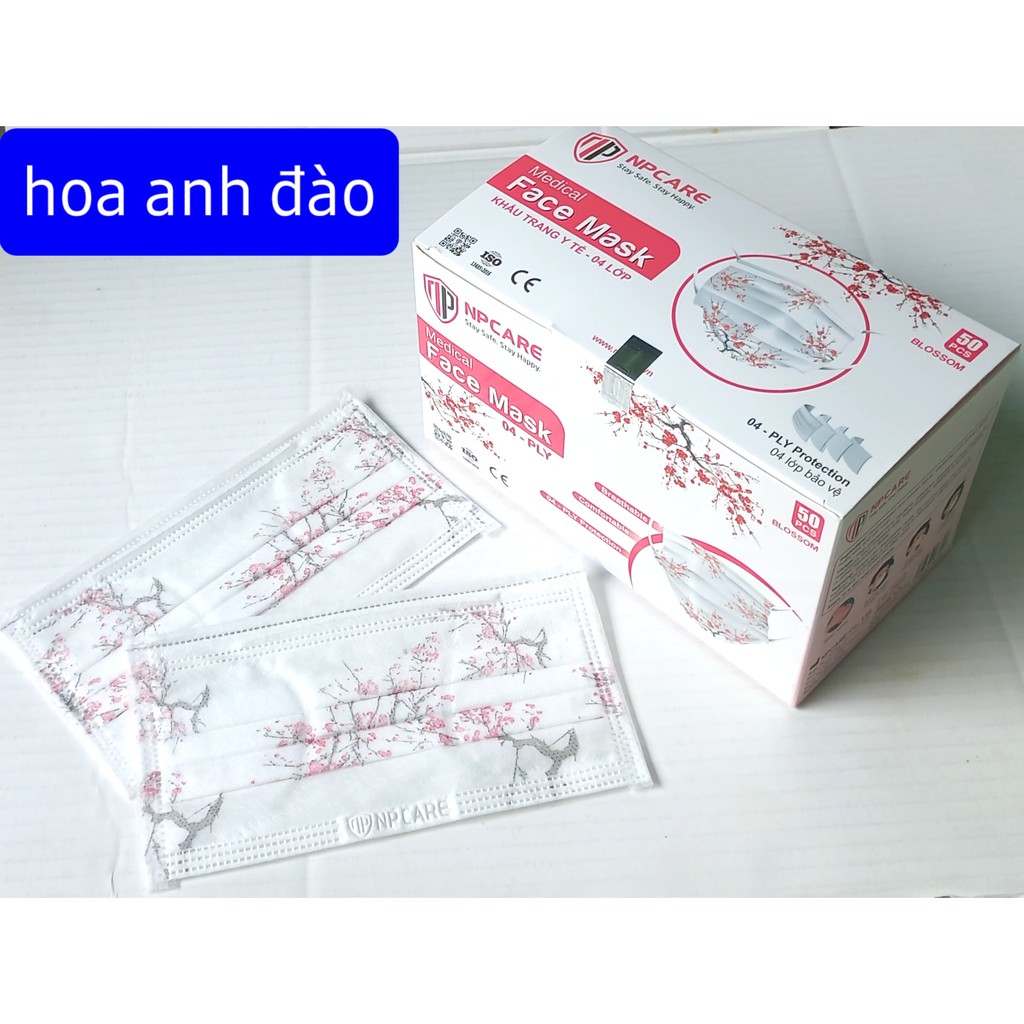 [họa tiết 4 lớp] Khẩu trang y tế 4 lớp cao cấp lọc khuẩn 95% NP Care face mask đạt tiêu chuẩn ISO 13485:2016