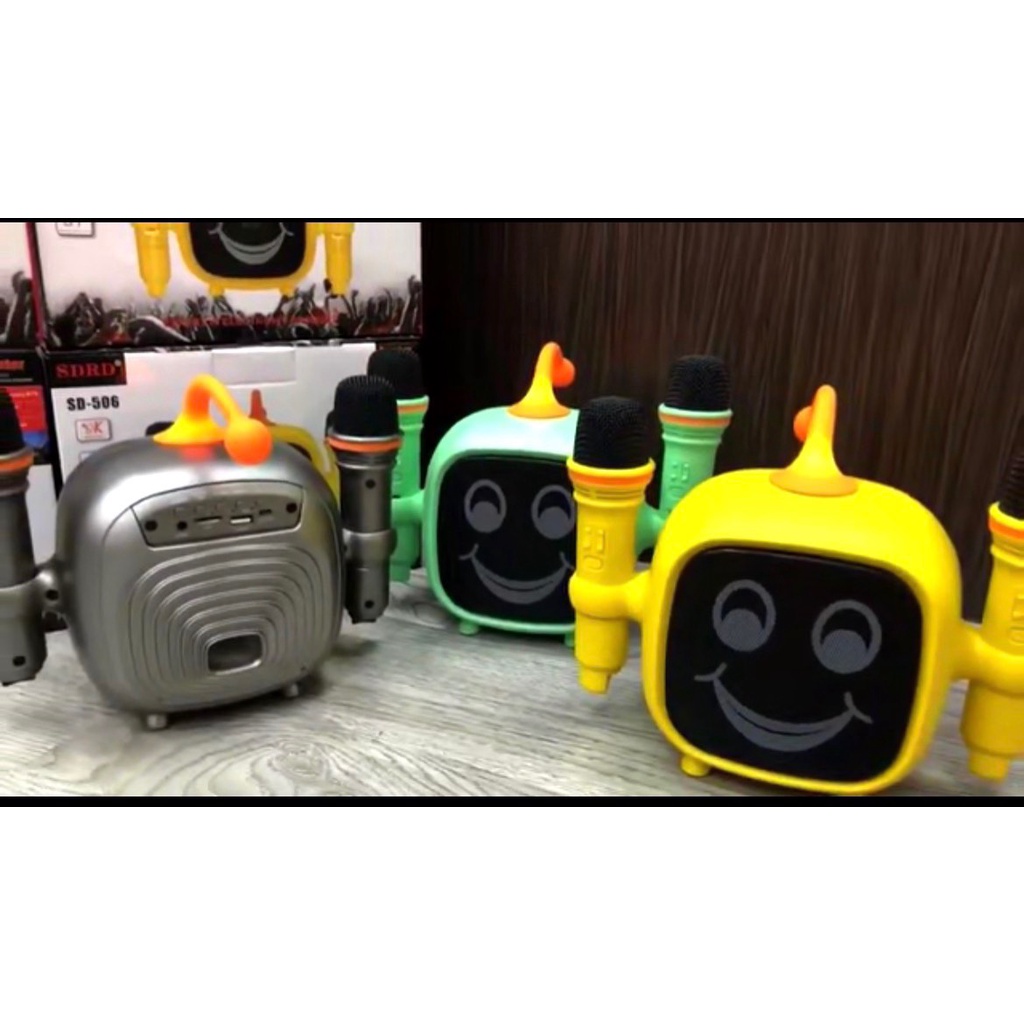 Mic hát karaoke bluetooth, loa karaoke 2 mic SD-506 , hàng loại 1bọc nhựa abs thiết kế đẹp