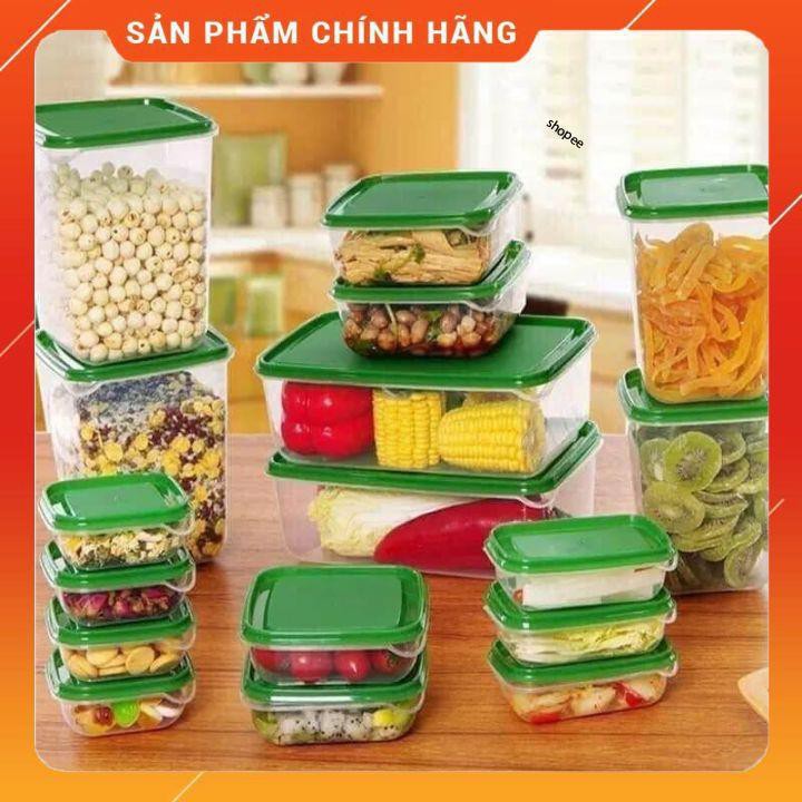 Bộ Hộp 17 món - Set 17 Hộp Nhựa Cao Cấp Đựng Thực Phẩm Bảo Quản Tủ Lạnh [FREESHIP]