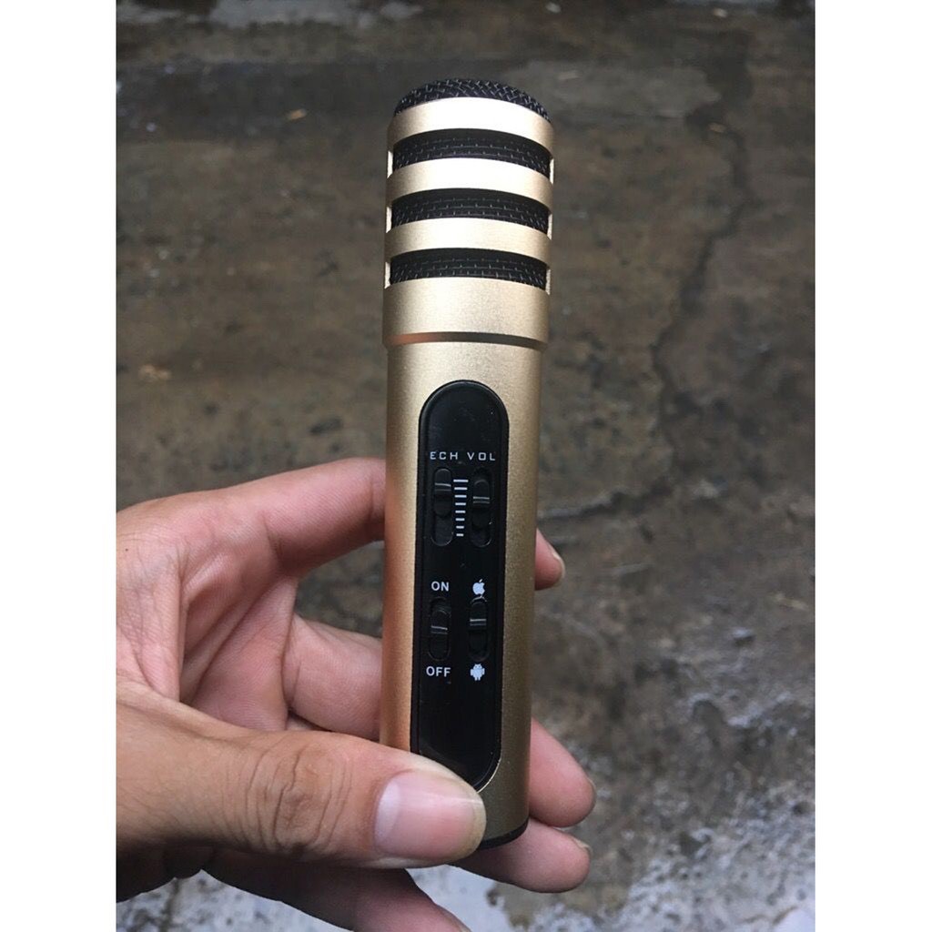 ⚡ Micro hát karaoke tích hợp livestream thu âm C7 cao cấp tặng kèm tai nghe ⚡ cho hiệu ứng âm thanh cực đỉnh, có pin sạc