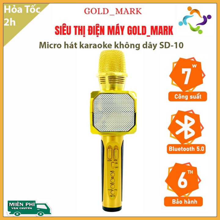 ☢️MẠI DÔ☢️ Micro hát karaoke không dây SD-10 bluetooth có loa hỗ trợ ghi âm pass chuẩn -  BH 6 tháng đổi mới