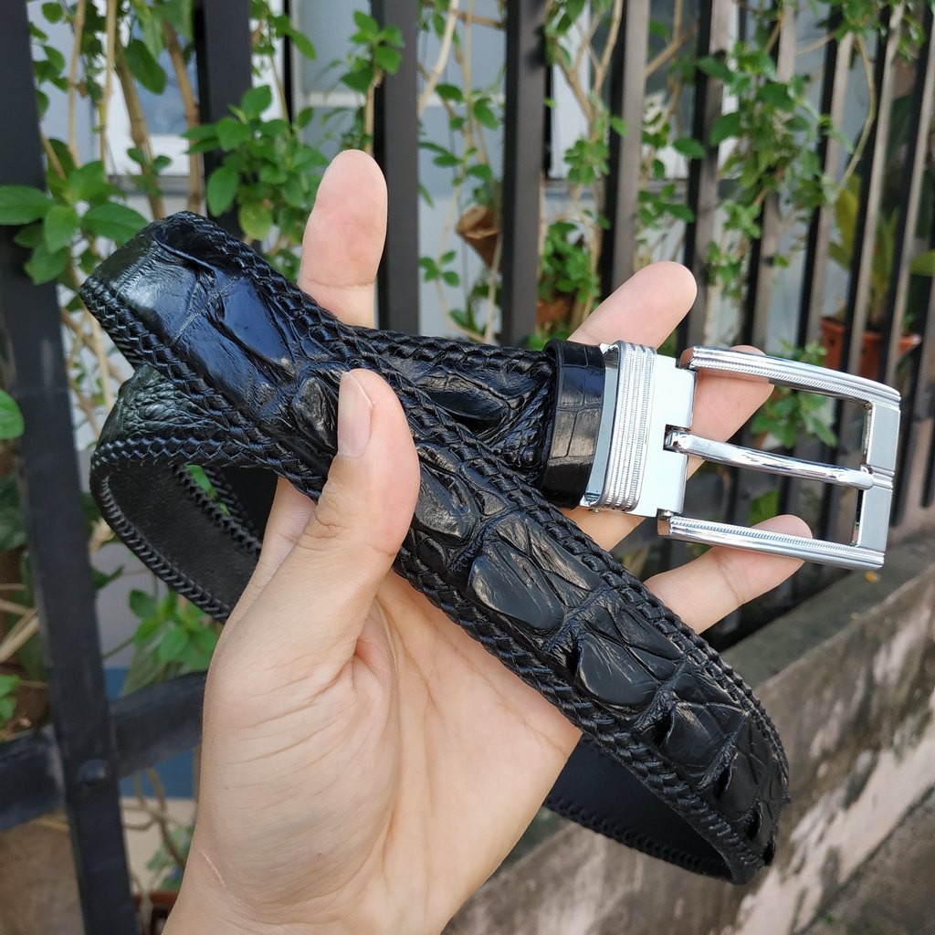 Thắt Lưng Cá Sấu Liền  Đan Viền Thủ Công Rất Đẹp!