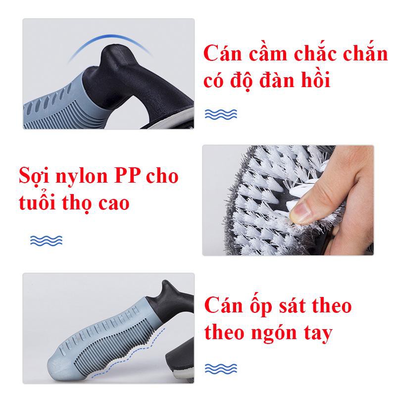 Bộ 2 cọ chà rửa vệ sinh đa năng - Dụng cụ vệ sinh bánh xe, mâm xe ô tô, xe máy, xe đạp