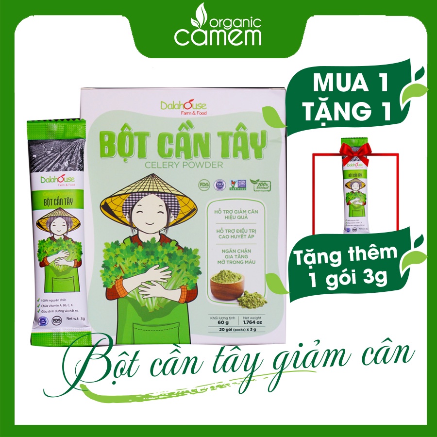 Bột Cần Tây Nguyên Chất Dalahouse cần tây đẹp dáng hiệu quả, thanh lọc, làm đẹp da