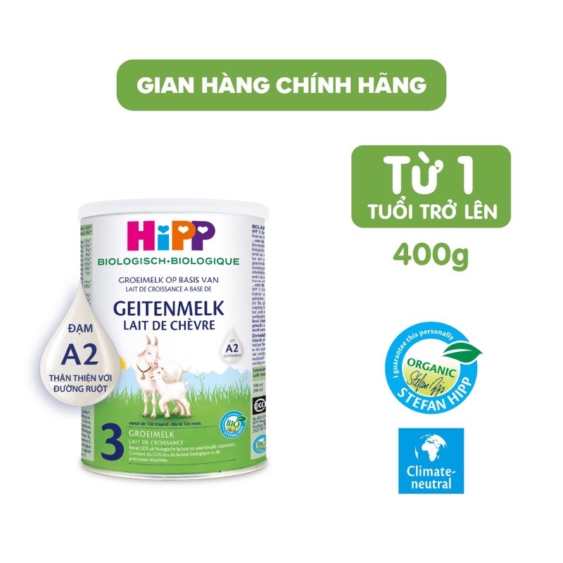 Sữa dê HiPP Organic 400g -Đủ số 1,2,3 Nhập khẩu Đức