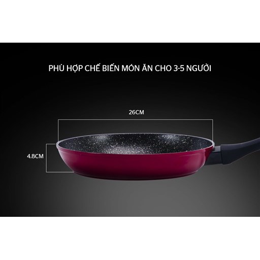 Chảo đá hoa cương chống dính đáy từ SUNHOUSE SFP24,26B