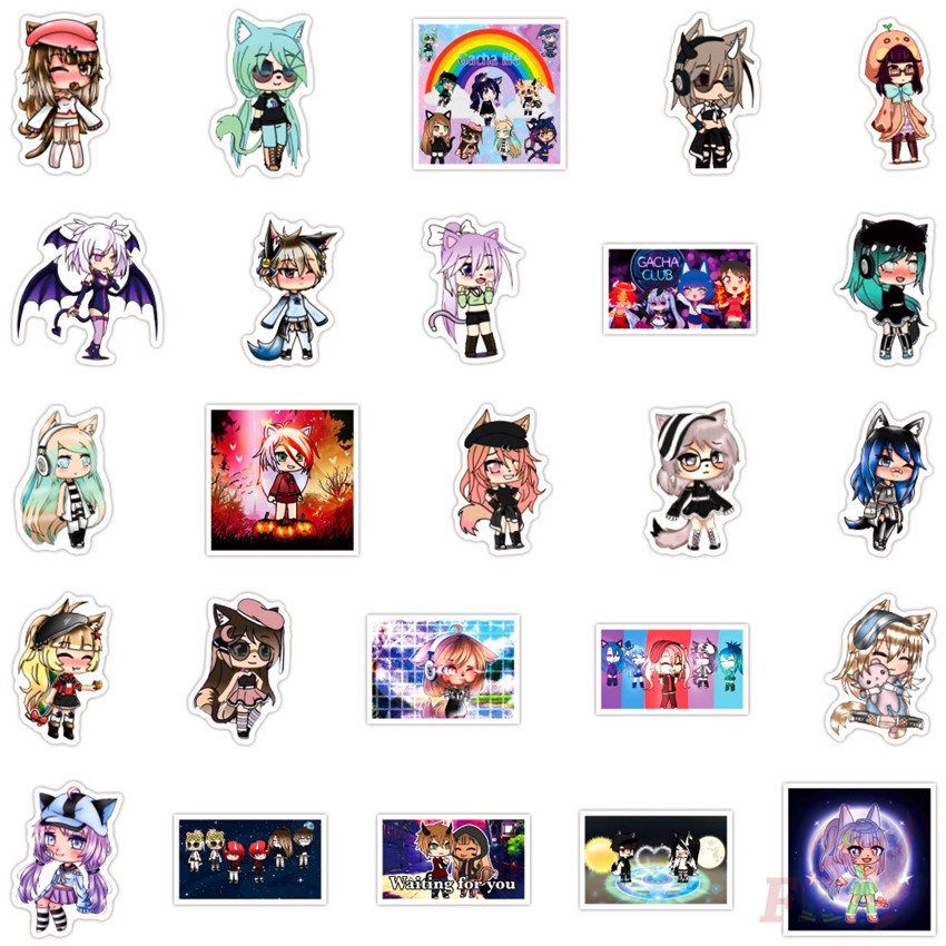 100 chiếc/ bộ hình dán Doodle Gacha Life Series A ACGN Games chống thấm nước thời trang tự làm