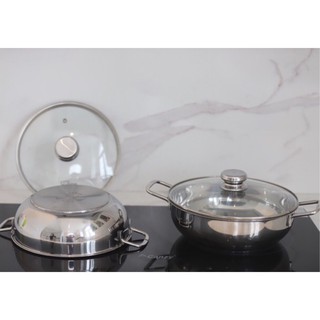 GIÁ HỦY DIỆT ! Nồi lẩu inox fivestar 3 đáy đun từ size 24/26/28 Giảm sâu