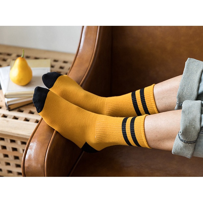 Vớ Tất Nam Nữ cổ cao Kẻ Sọc đủ màu phong cách trẻ trung, năng động.