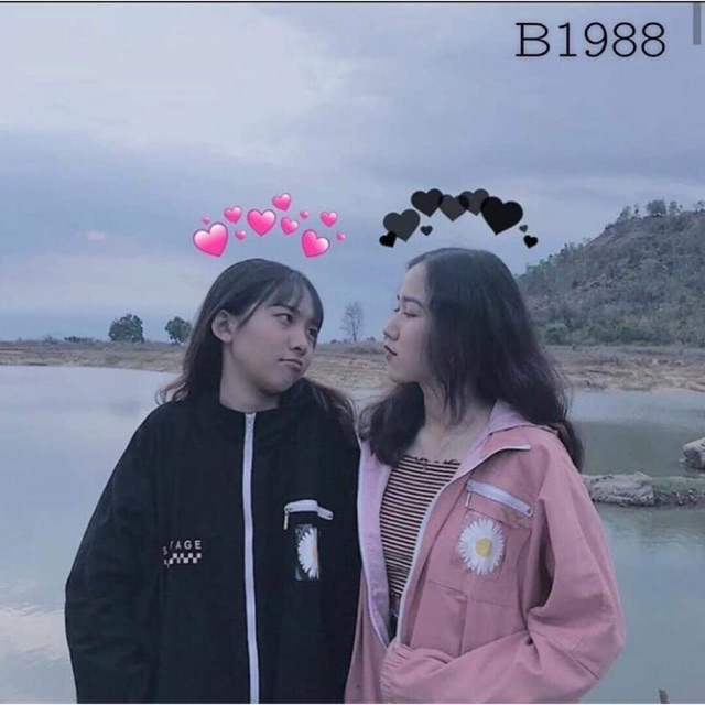 Áo gió hoa cúc hai lớp