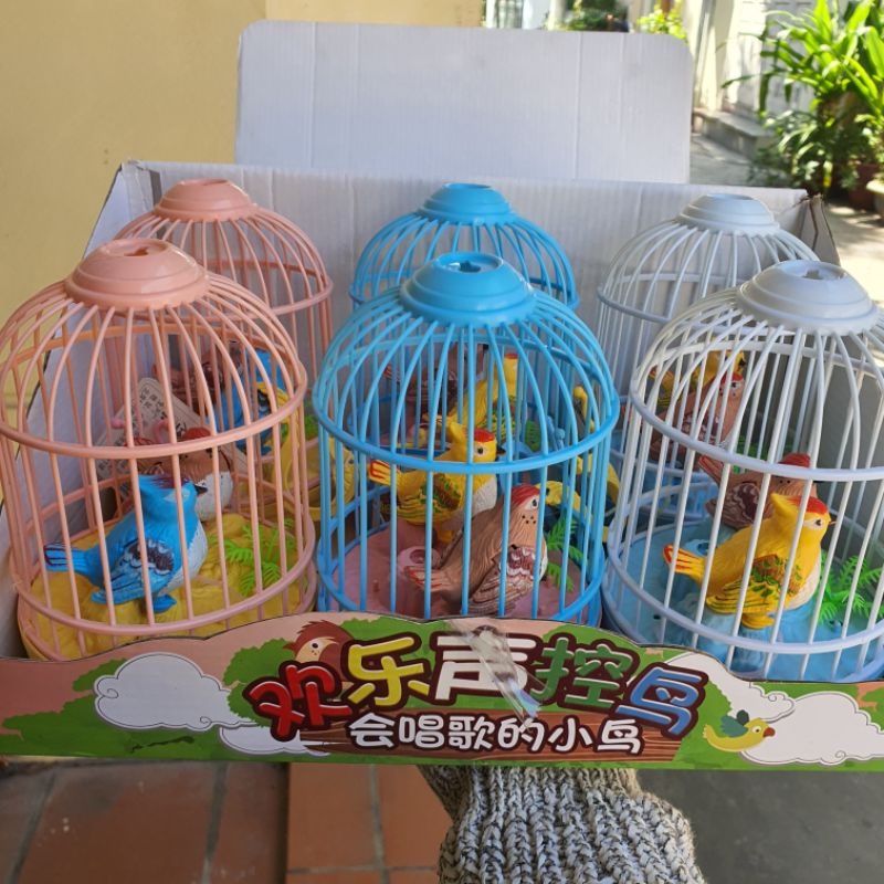Đồ Chơi Lồng Chim Cảm Ứng Điện Tử Có Âm Thanh Ánh Sáng Hót Líu Lo Như Thật Cực Thú Vị Cho Bé Khám Phá