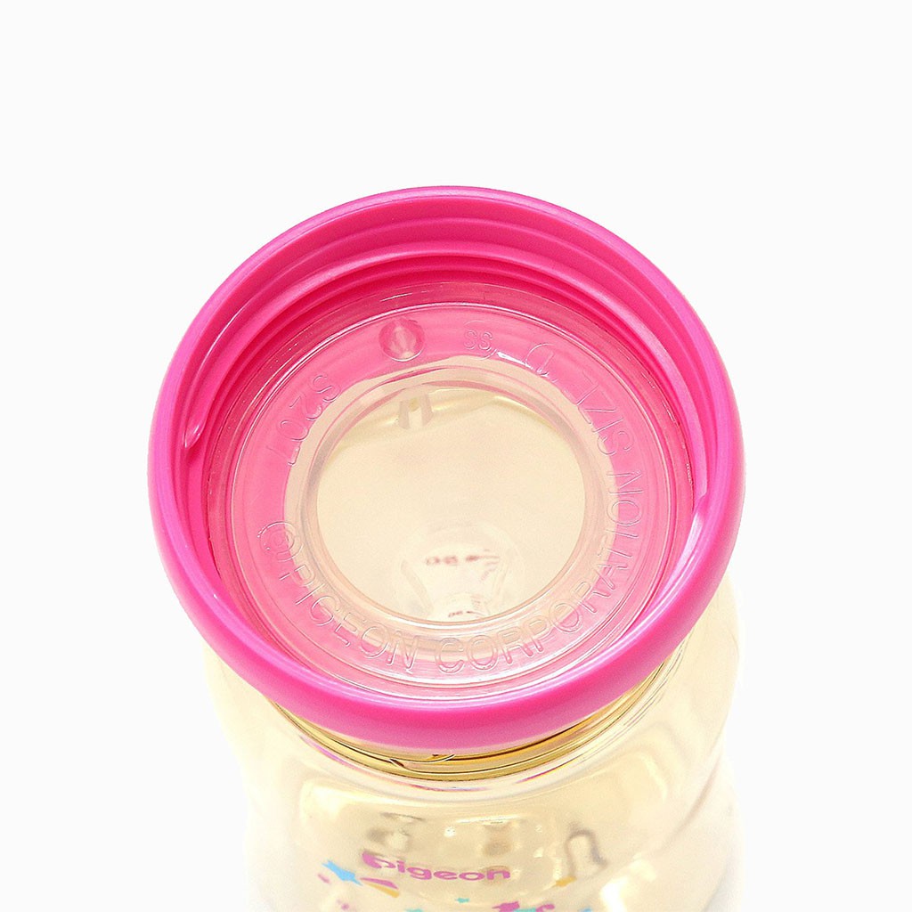 Bình Sữa Pigeon Nội Địa Cổ Rộng Màu Hồng 240ml