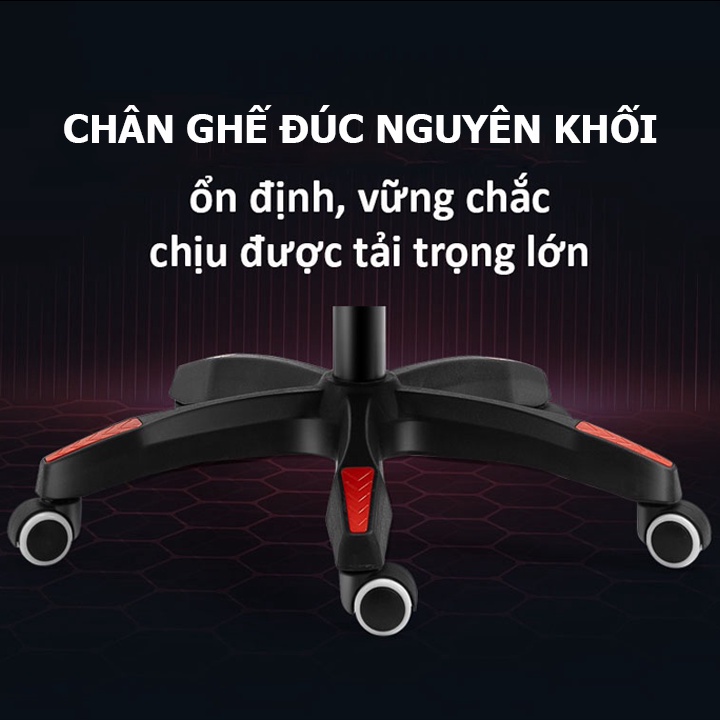 Ghế Gaming Cao Cấp Có Massage Lưng Xoay 360 Ngả Lưng 135 Độ Duỗi Chân, Ghế Chơi Game Gaming Bọc Da Pu