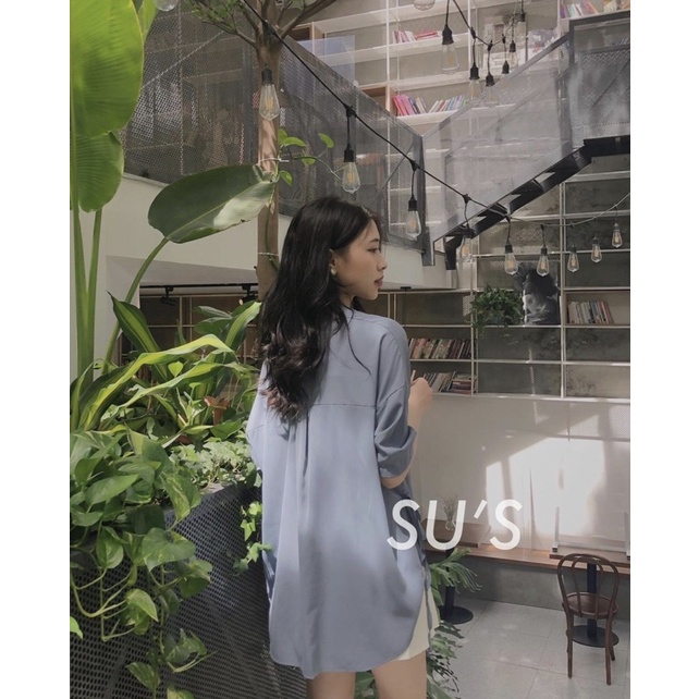 ÁO SƠ MI FORM THỤNG BUỘC DÂY SƯỜN VINTAGE