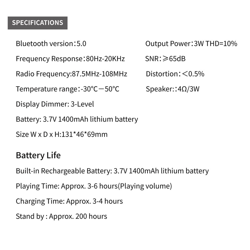 Đồng Hồ Báo Thức Màn Hình Led Kết Nối Bluetooth