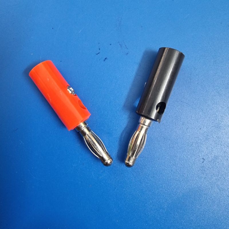 Jack bắp chuối đực 4mm. 1cặp đen đỏ
