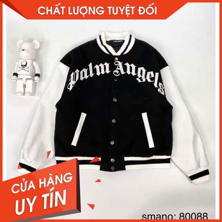 Áo khoác nỉ bomber gấu palm angels mùa thu đông, mặc nam nữ, đơn đôi nhóm, ảnh thật