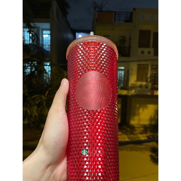 Ly Starbucks Studded Holly Red Korea 710ml