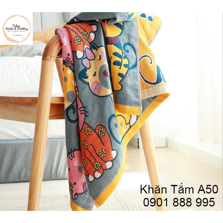 TH Khăn tắm Xô Size nhỏ 55*75cm Chất cotton sợi tre Organic Nature100%