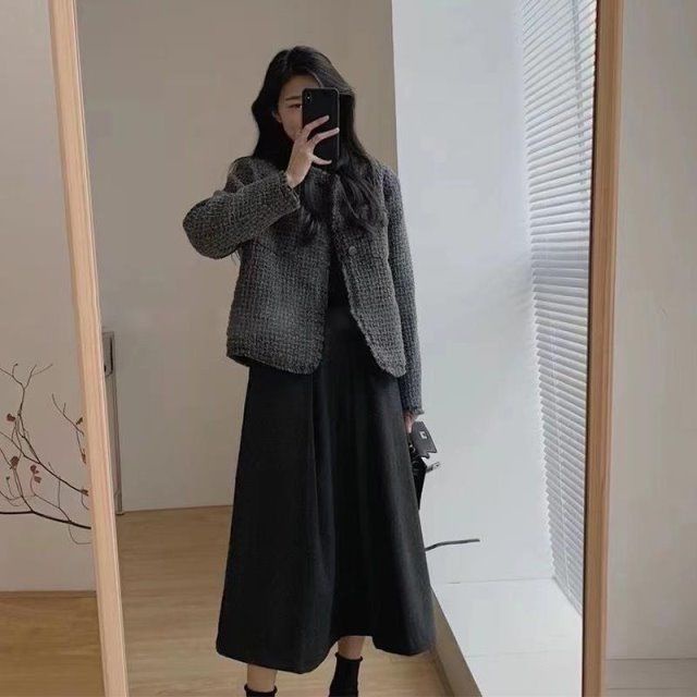 [Spot] Áo Khoác Vải tweed Mỏng Dáng Rộng Thời Trang Xuân Thu Hàn Quốc Dễ Phối Đồ Cho Nữ Xiaoxiangfeng