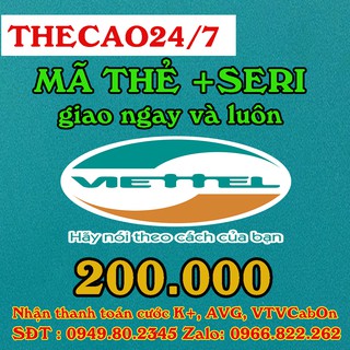 Mã thẻ viettel + mobi + vina 200k phù hợp với người nạp Game