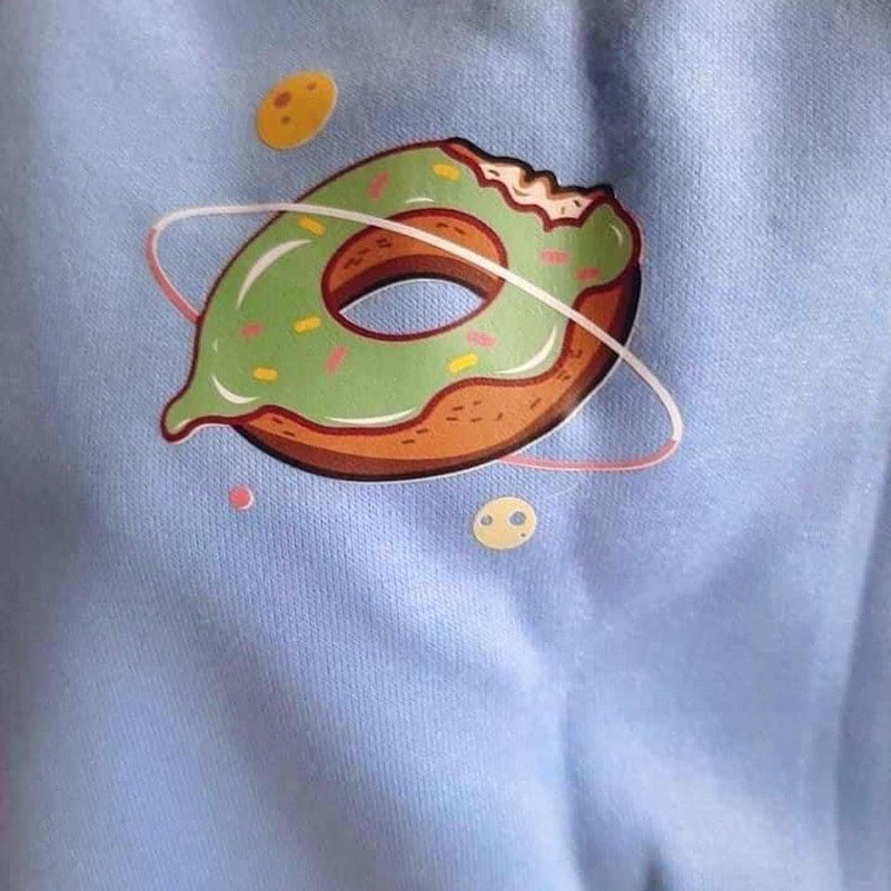 Áo hoodie donut xanh