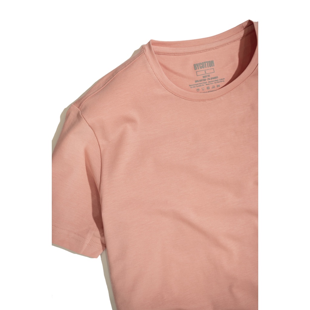 Áo Thun Ngắn Tay Cổ Tròn Hồng Coral BY COTTON Coral Basic Tee