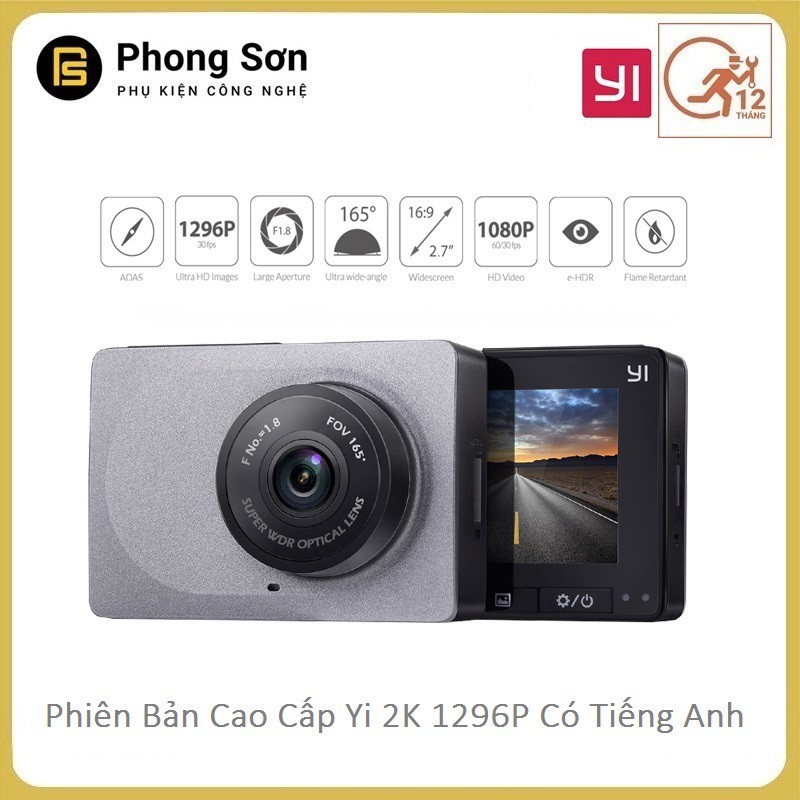 Camera hành trình Xiaomi YI Smart Dash Camera 1296p-phiên bản tiếng Anh + thẻ 32GB | BigBuy360 - bigbuy360.vn